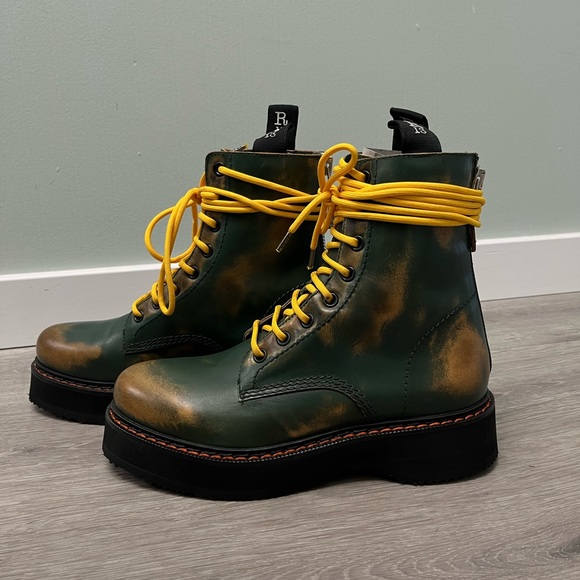 R13 Stack Boot - Hunter Green Remove. Size 10 IT 40 - Picture 10 of 15